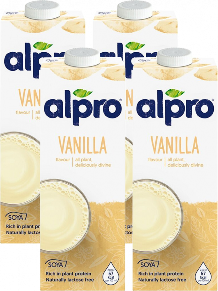 4x Napój sojowy Alpro, waniliowy, 1l