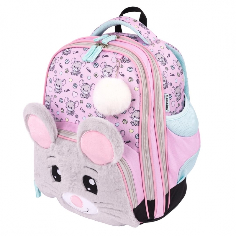 Plecak szkolny Bambino premium B8 Mouse, dwukomorowy, 22l, 37x31x20cm