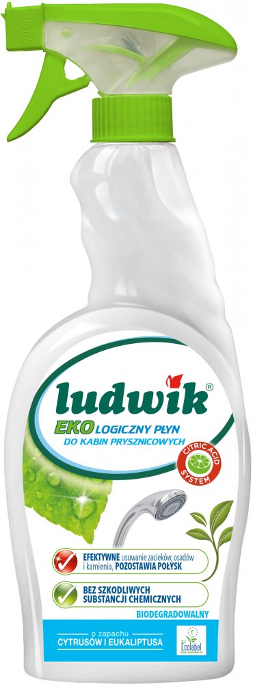 Płyn do mycia łazienki - kabin prysznicowych Ludwik Ekologiczny, cytrusy i eukaliptus, 750ml