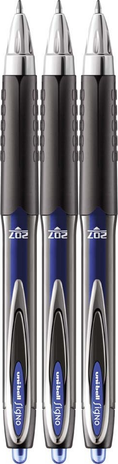 3x Długopis żelowy automatyczny Uni, Uni-ball Signo UMN-207, 0.7mm, niebieski