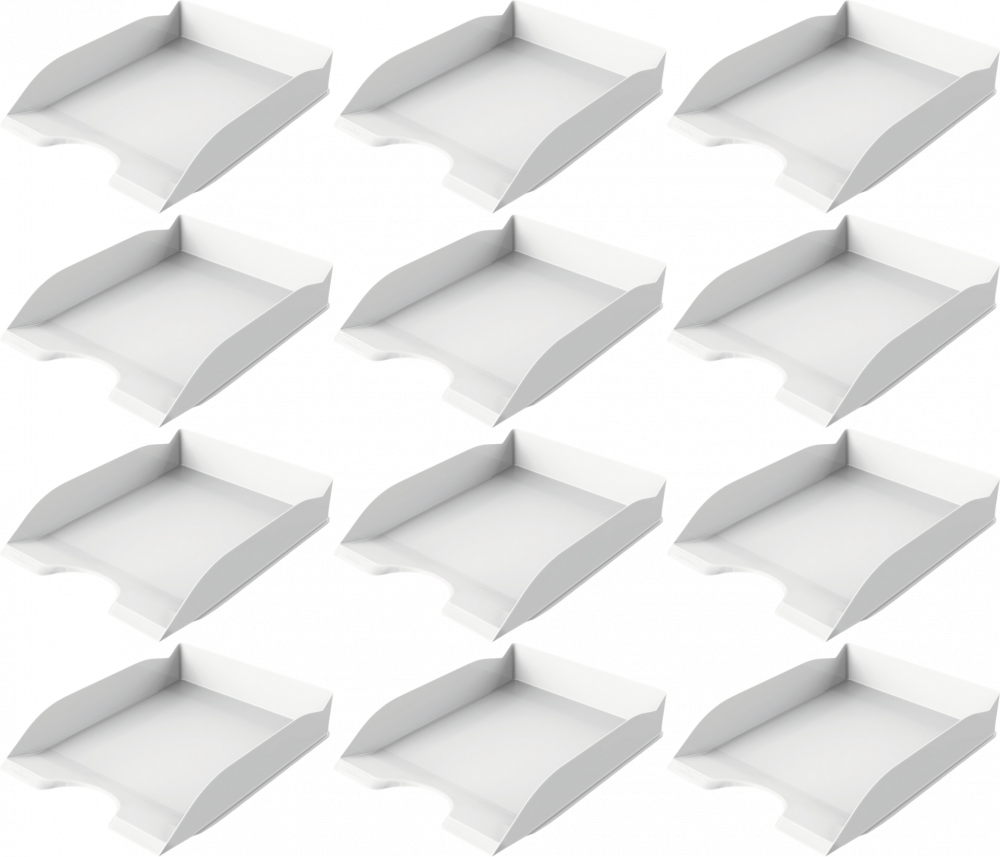 12x Półka na dokumenty Durable Basic, A4, plastikowa, biały