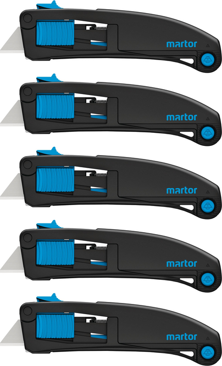 5x Nóż bezpieczny Martor Secupro Maxisafe, z wymiennym ostrzem, czarny