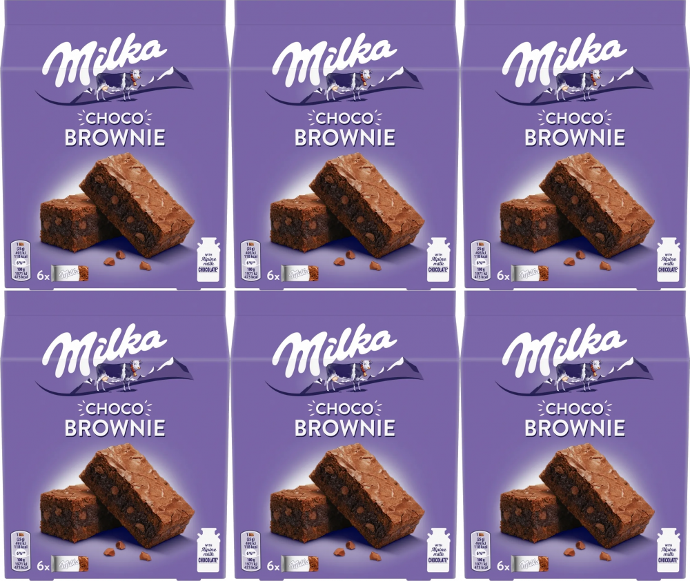 6x Ciastka Milka Chcoco Brownie, z czekoladą i kawałkami czekolady, 150g