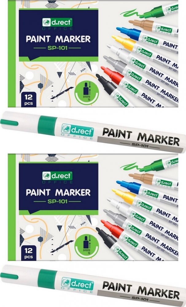 24x Marker olejowy D.Rect SP-101, okrągła, 2-4.5mm, zielony