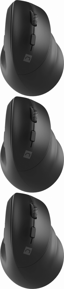3x Myszka bezprzewodowa dla praworęcznych Natec Crake 2, pionowa, optyczna, bluetooth, czarny
