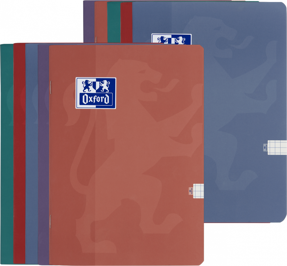 10x Zeszyt w kratkę Oxford Touch Trend, A5, miękka oprawa, 60 kartek, mix kolorów