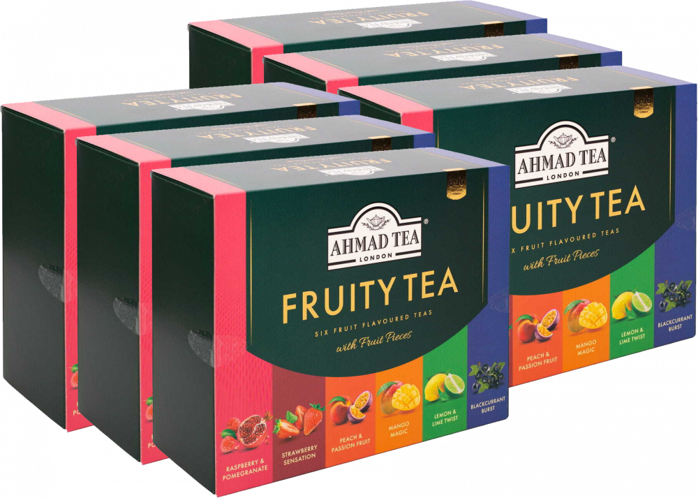 6x Zestaw herbat owocowych w kopertach Ahmad Tea Fruit Tea Selection, 6 smaków, 60 sztuk x 2g