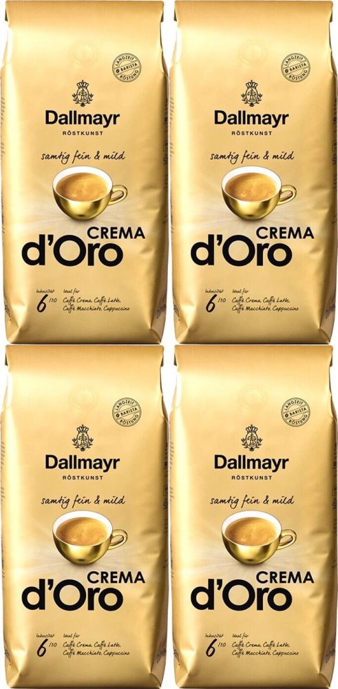 4x Kawa ziarnista Dallmayr Crema d'Oro, 1kg