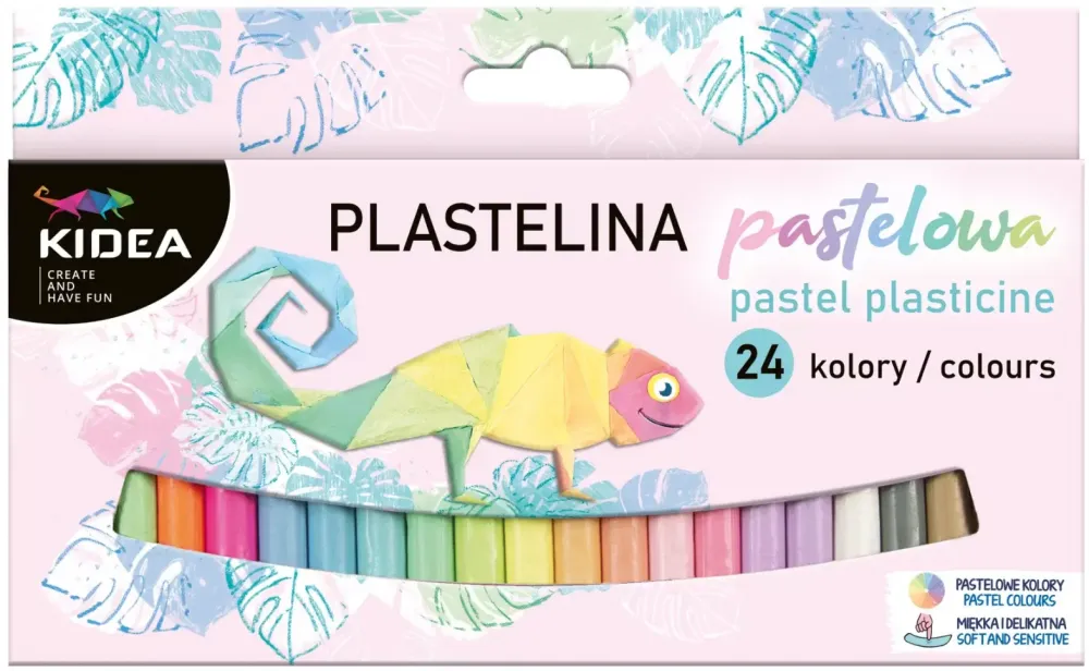 Plastelina Kidea, 24 sztuki, mix kolorów pastelowych
