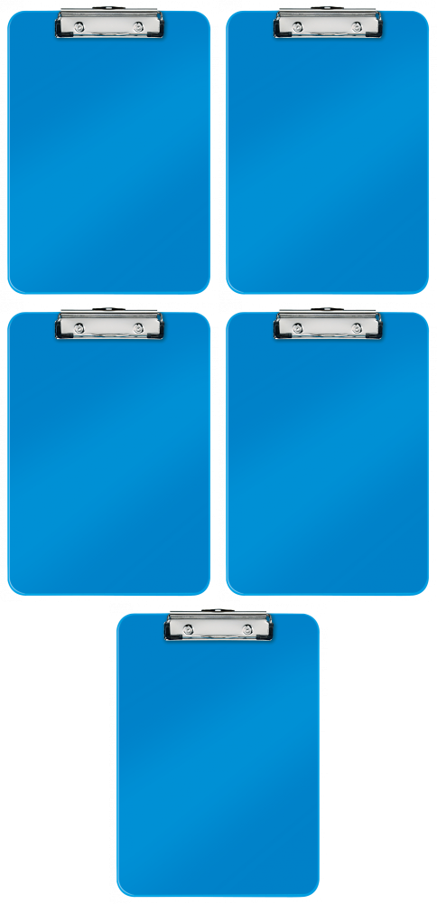 5x Clipboard Leitz Wow, A4, niebieski