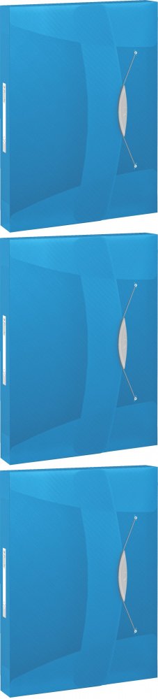 3x Teczka z gumką Esselte Vivida, A4, 40mm, niebieski