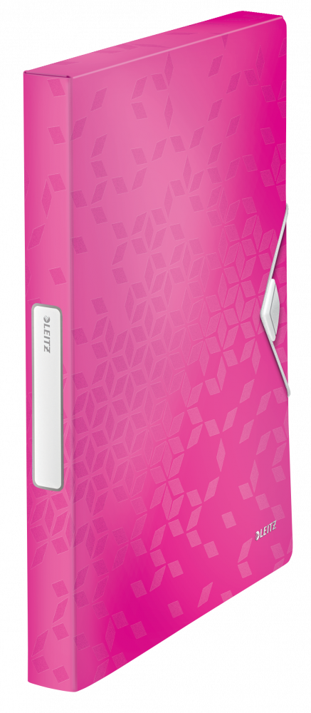 Teczka plastikowa z gumką Leitz Wow, A4, 30mm, różowy