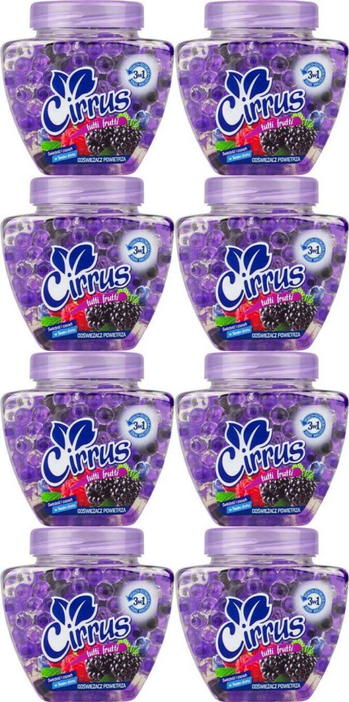 8x Odświeżacz powietrza Cirrus kulki, tutti frutti, żel, 250g