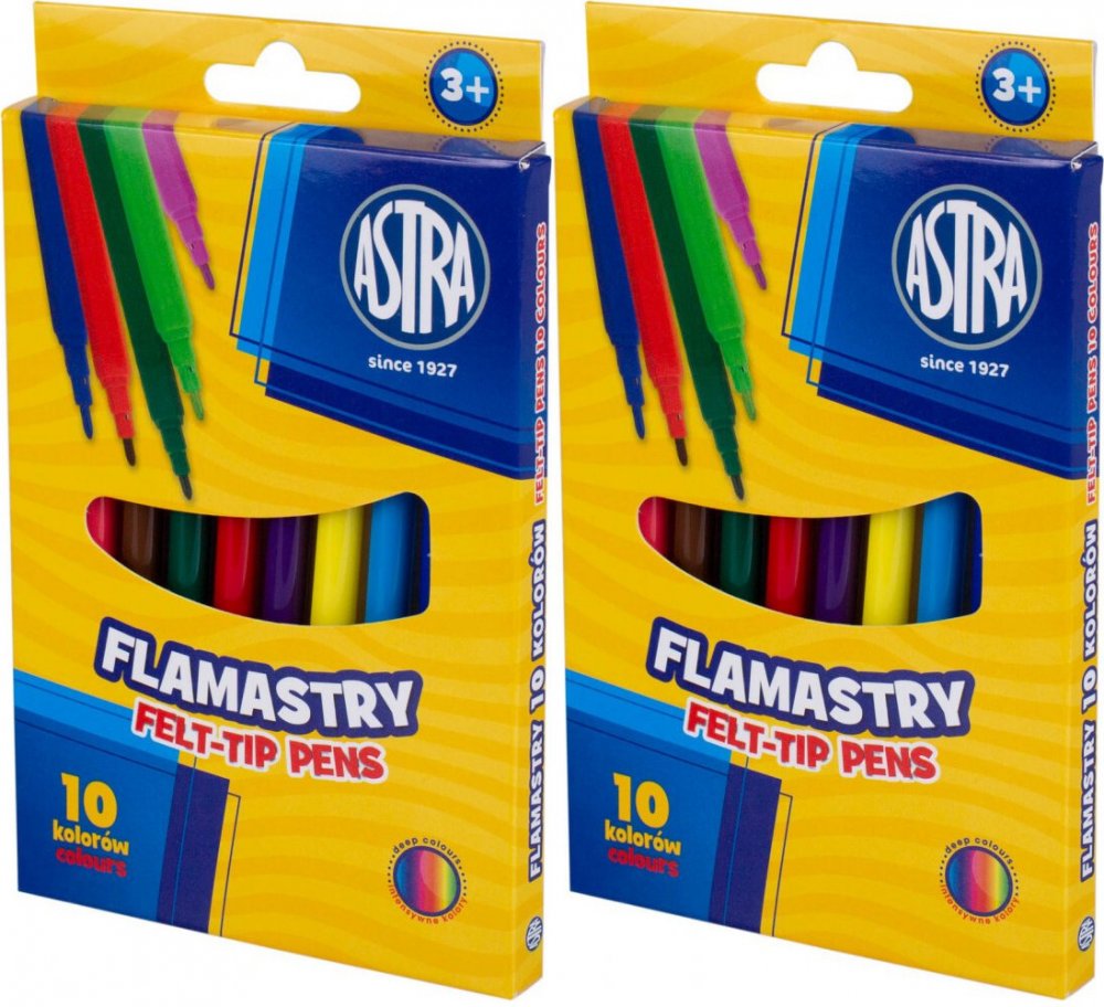 2x Flamastry Astra, 10 kolorów