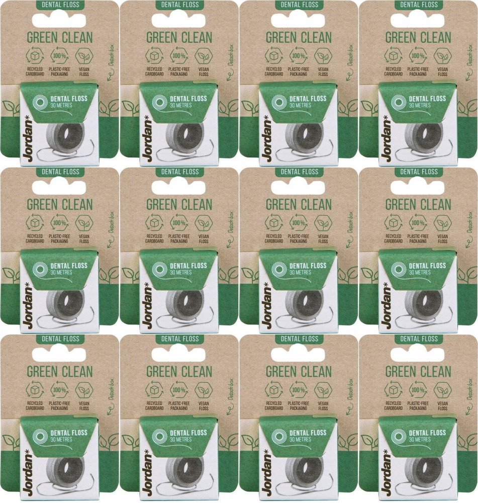 12x Nić dentystyczna Jordan Green Clean, w rolce, 30m