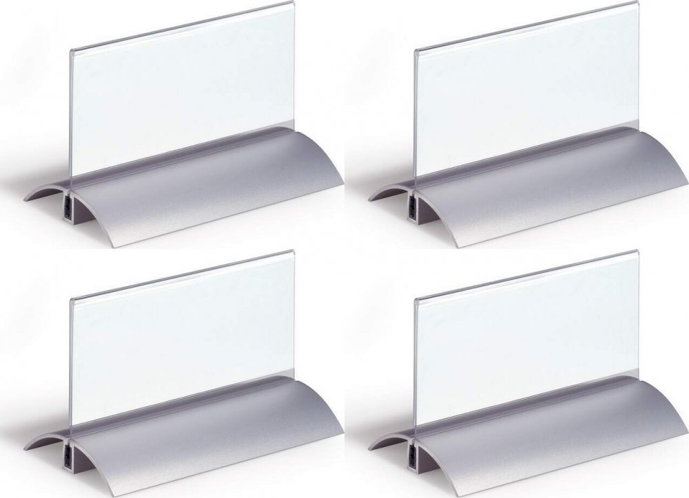 2x Identyfikator stołowy Durable De Luxe, 61x150mm, 2 sztuki, przezroczysty