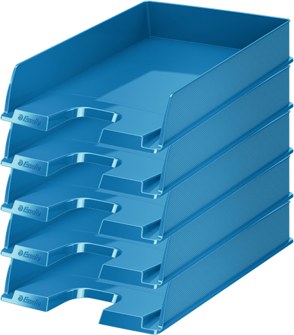 5x Półka na dokumenty Esselte Europost Vivida, A4, plastikowa, niebieski