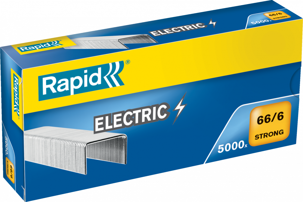 Zszywki Rapid Strong, 66/6 5M, 5000 sztuk, srebrny