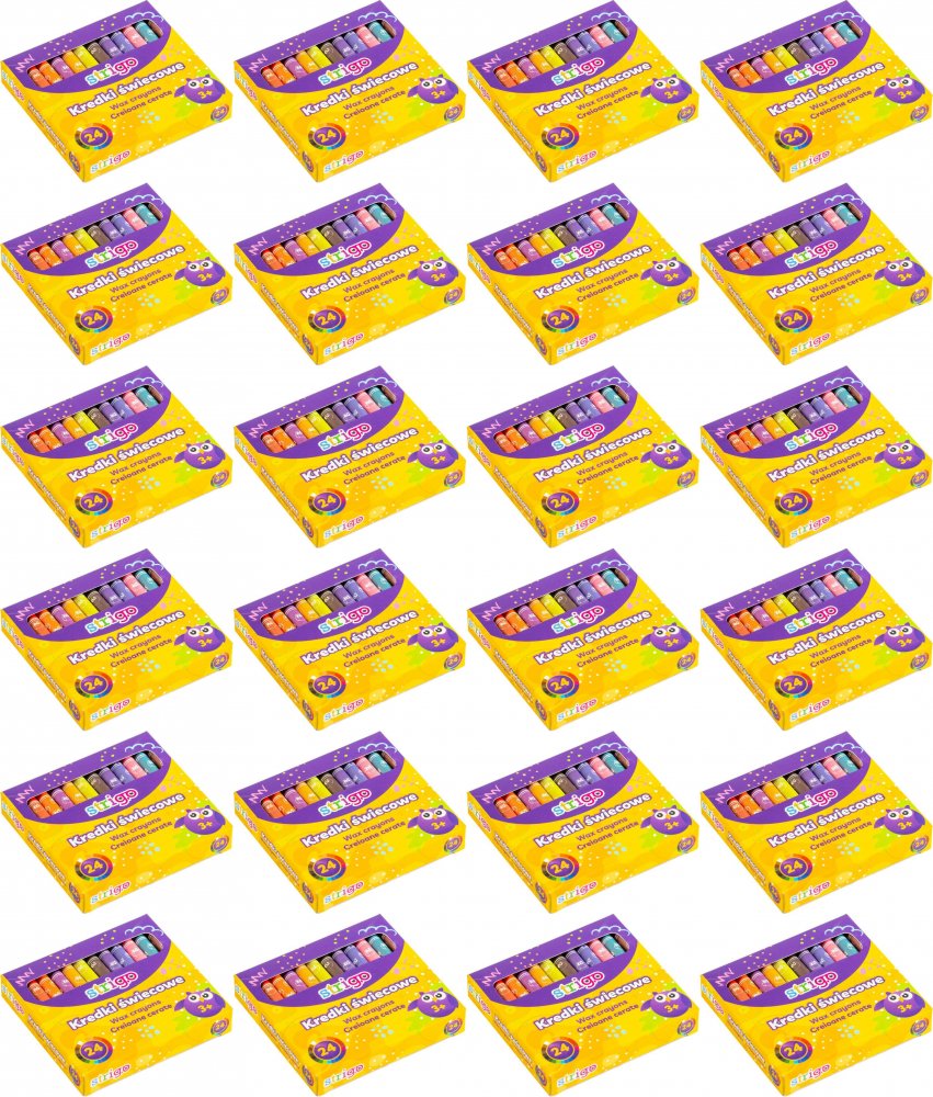 24x Kredki świecowe Strigo, 24 sztuki, mix kolorów