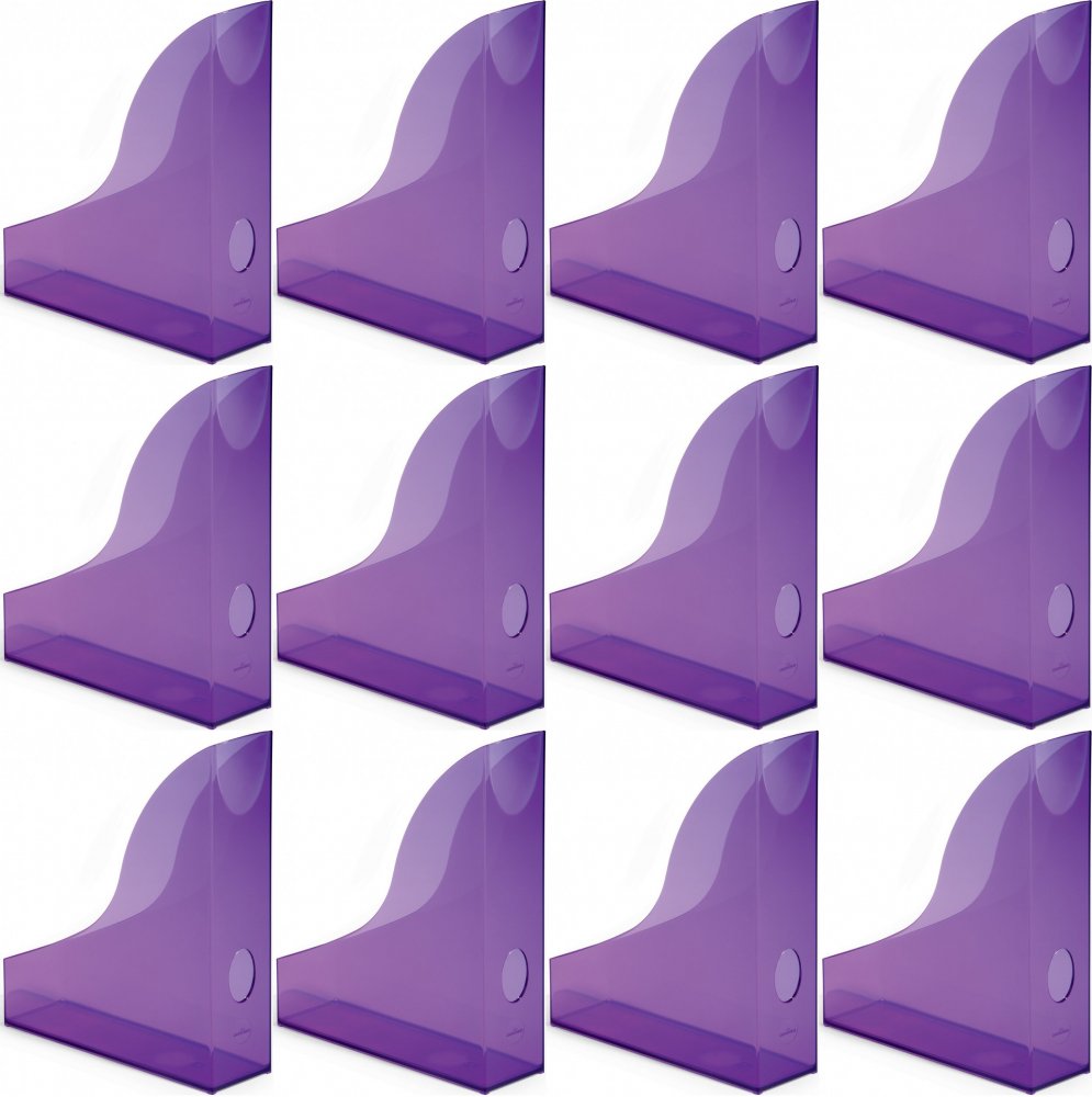 12x Organizer na dokumenty Durable Basic, A4, 73mm, do 730 kartek, przezroczysty fioletowy