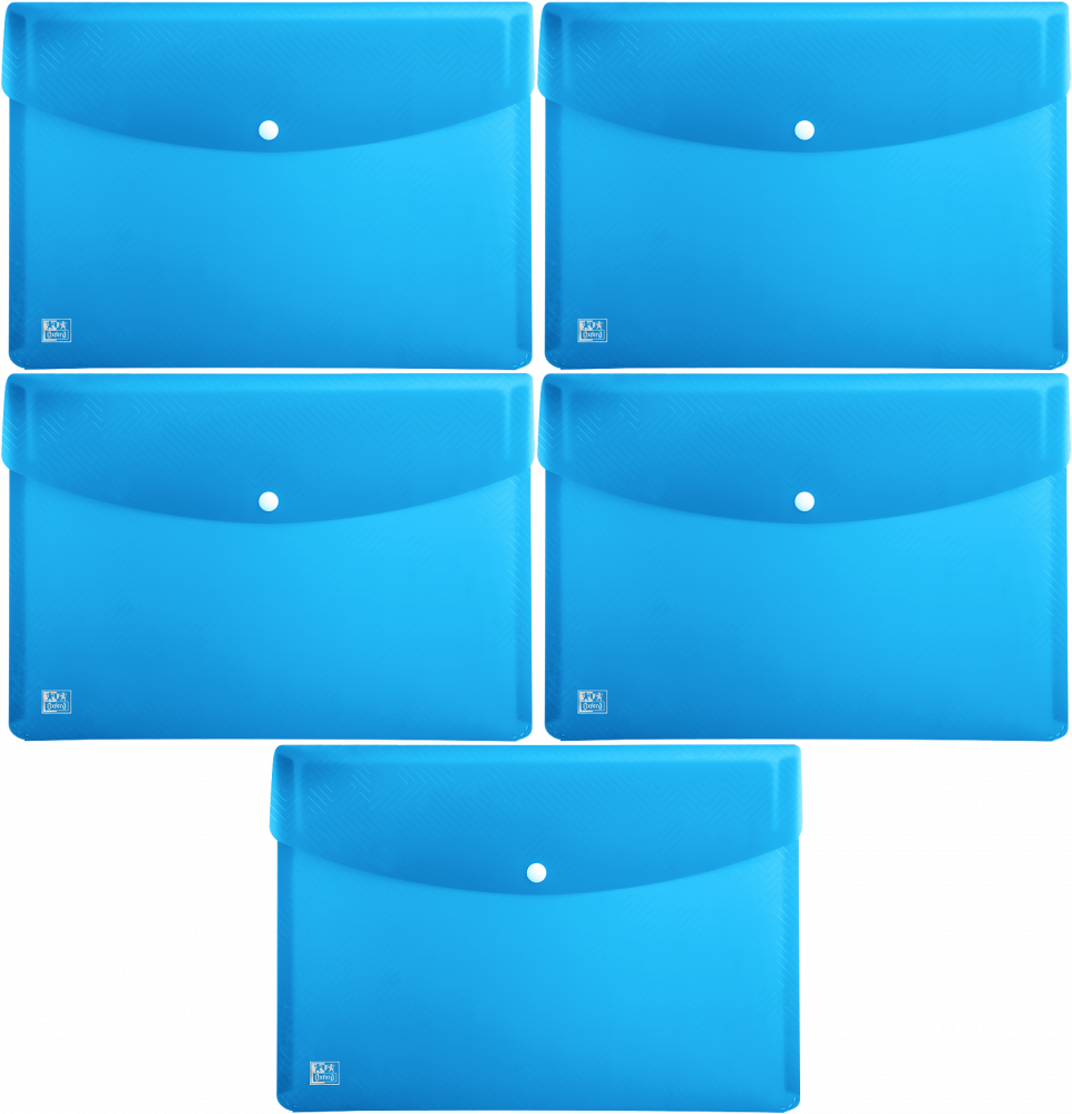 5x Teczka kopertowa Oxford Urban, A4, na zatrzask, mix kolorów