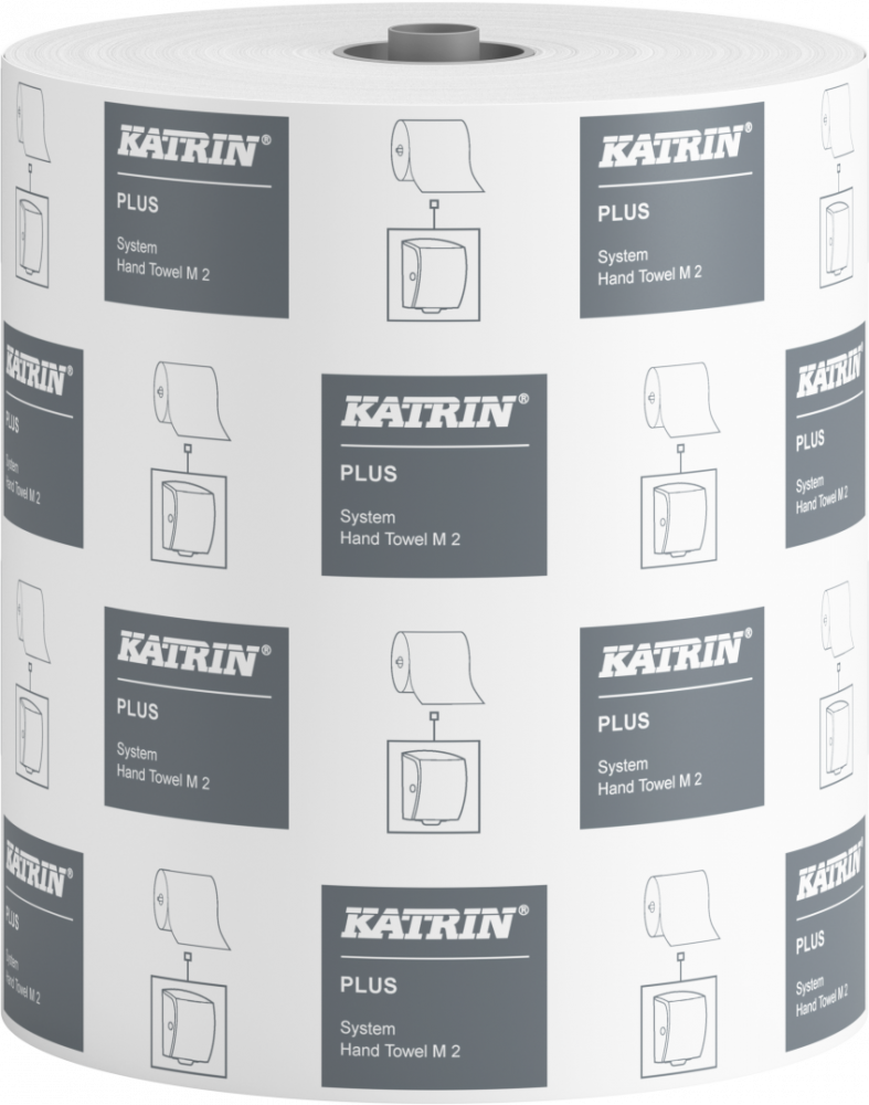 Ręcznik papierowy Katrin Plus System M2, 2-warstwowy, w roli, 150m, biały