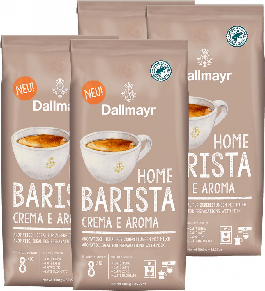 4x Kawa ziarnista Dallmayr Home Barista Crema E Aroma, 1kg