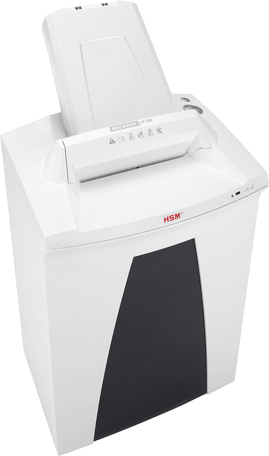 Niszczarka HSM Securio AF500, ścinek 4.5x30mm, 16 kartek, P-4/E-3/T-4/F-1 DIN, biały