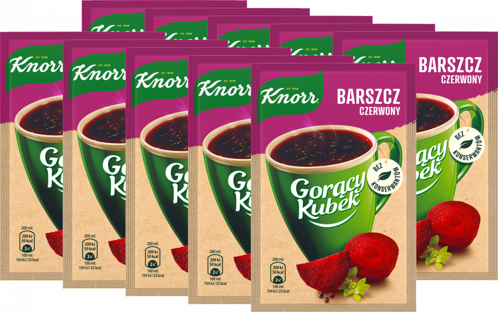 10x zupa Knorr Gorący Kubek, barszcz czerwony, 14g