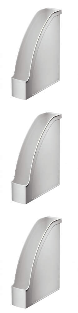 3x Organizer na dokumenty Leitz Plus, A4, 70mm, do 700 kartek szary