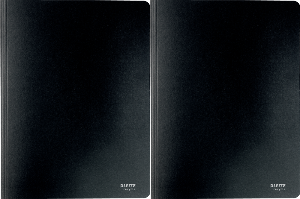 2x Skoroszyt kartonowy Leitz Recycle, A4, do 250 kartek, 275g/m2, czarny