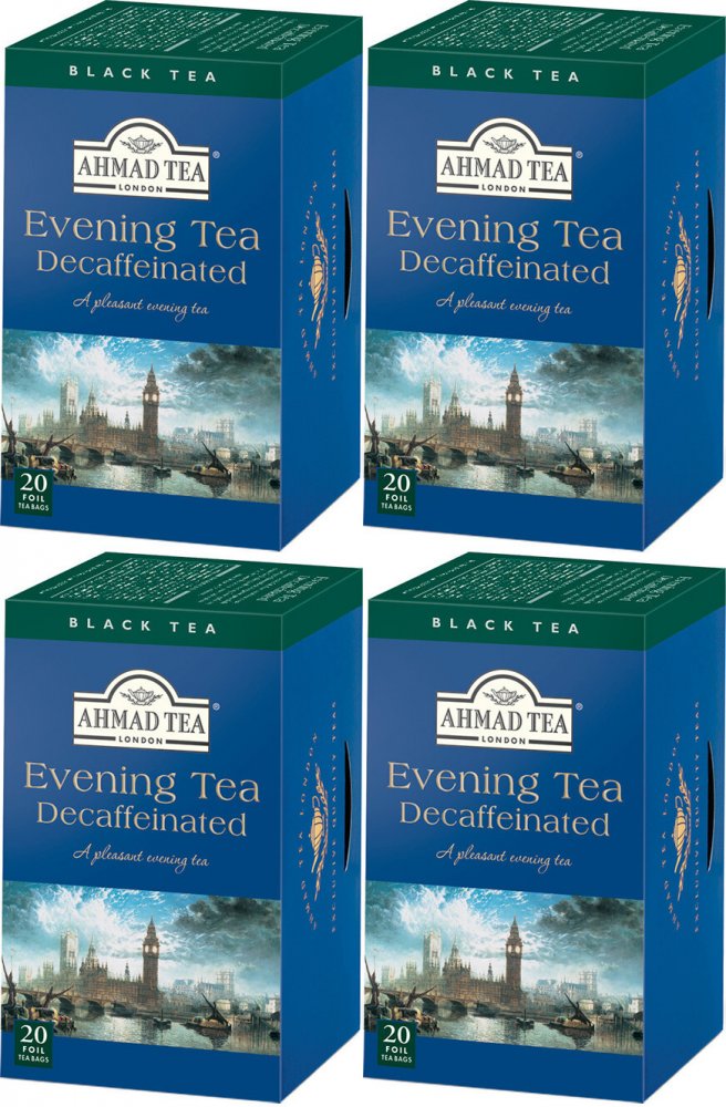 4x Herbata w kopertach Ahmad Tea Decaffeinated, 20 sztuk x 2g