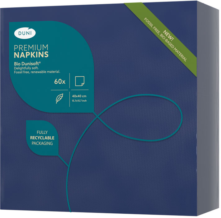 Serwetki Duni Bio Dunisoft, 40x40cm, 60 sztuk, granatowy