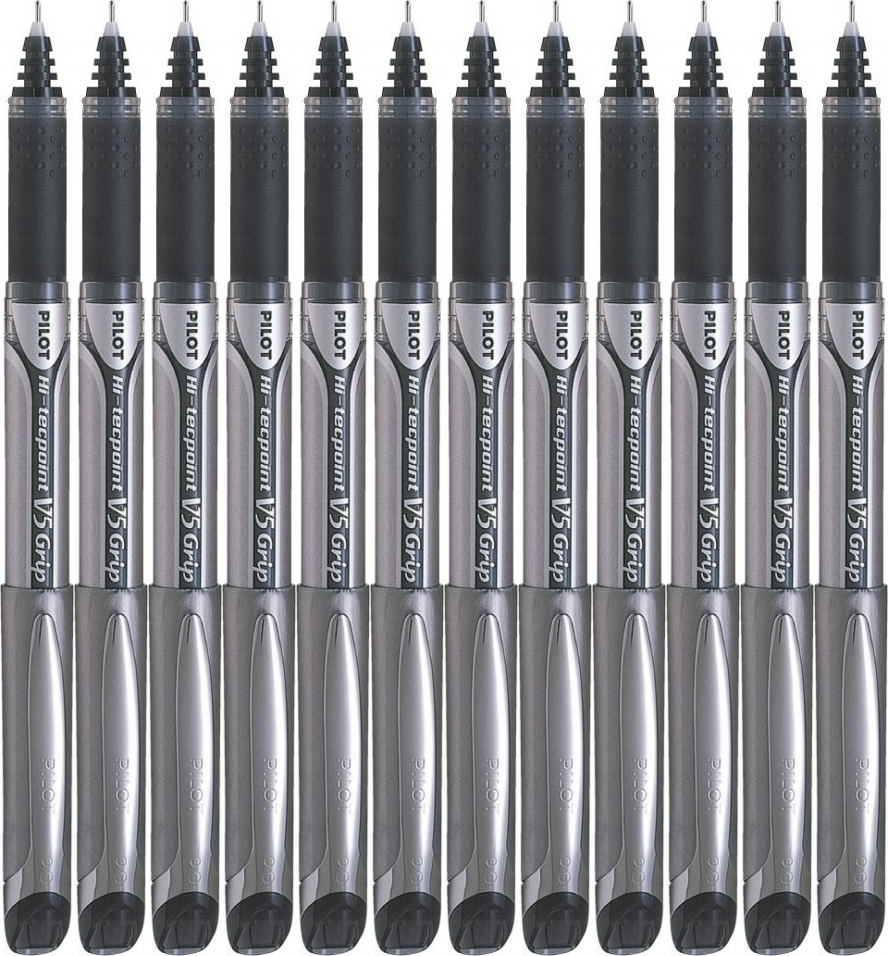12x Cienkopis Pilot, Hi-Tecpoint V5 Grip, 0.5mm, czarny