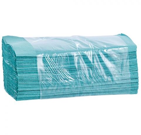 Ręcznik papierowy Merida, jednowarstwowy, w składce V, 200 składek, zielony