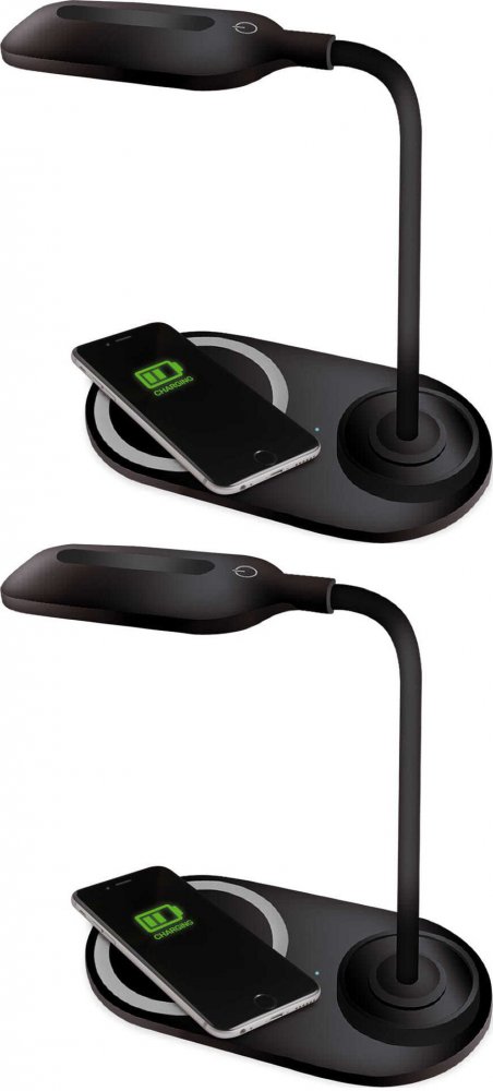 2x Lampka na biurko z ładowarką bezprzewodową Platinet PDL1930, 3W, czarny