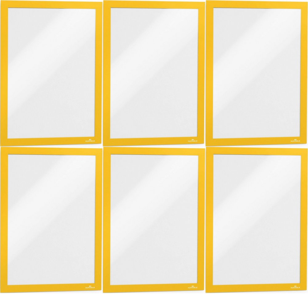 3x Ramka magnetyczna Durable Duraframe, samoprzylepna, A4, 2 sztuki, żółty