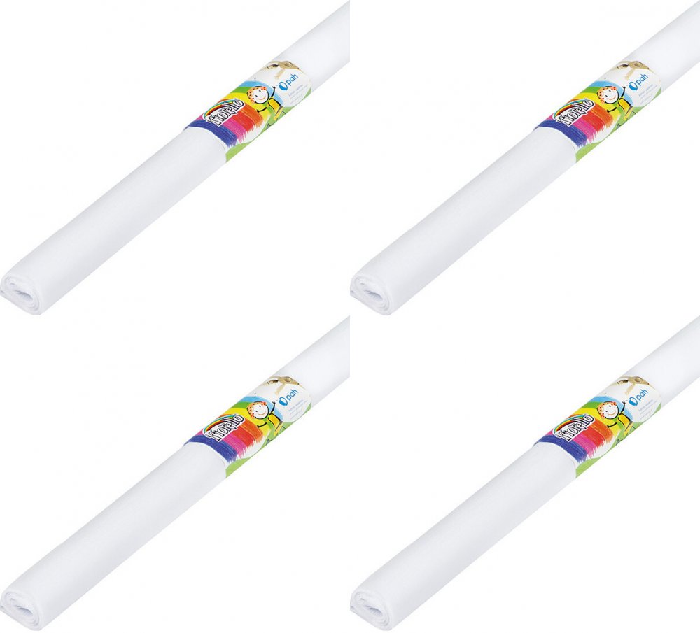 4x Bibuła marszczona Fiorello, 200x50cm, 10 sztuk, biały