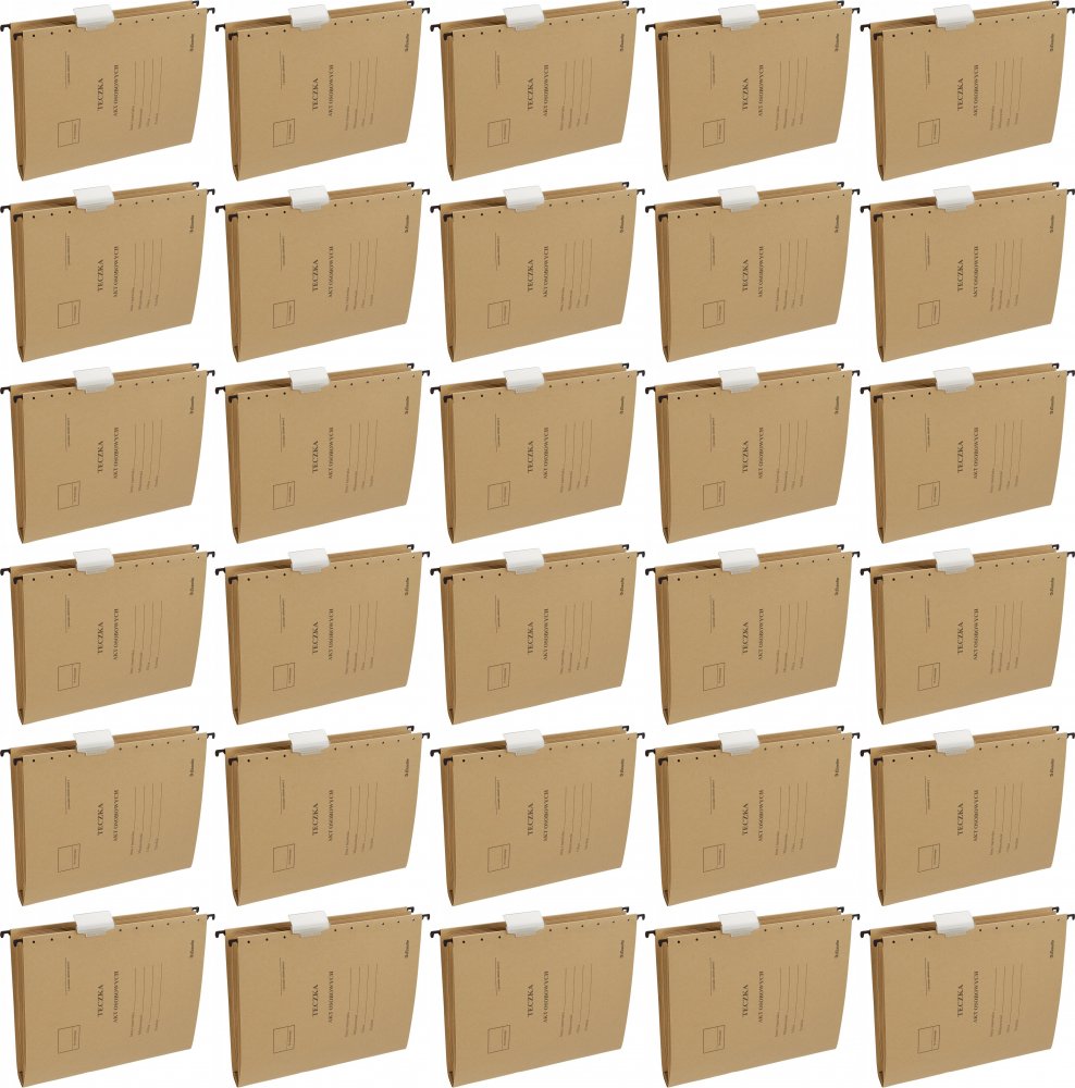 60x Teczka zawieszkowa kartonowa do akt osobowych Esselte, A4, 348x268mm, 230 g/m2, brązowy