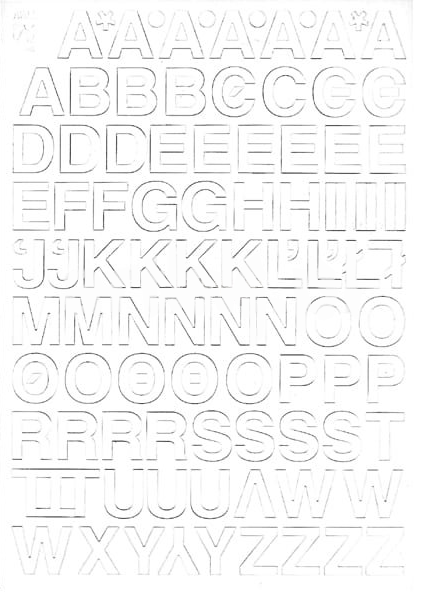 Litery samoprzylepne, 2 cm, 1 arkusz, biały