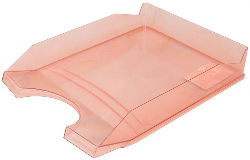 Półka na dokumenty na biurko Office Products, A4, plastikowa, transparentny czerwony