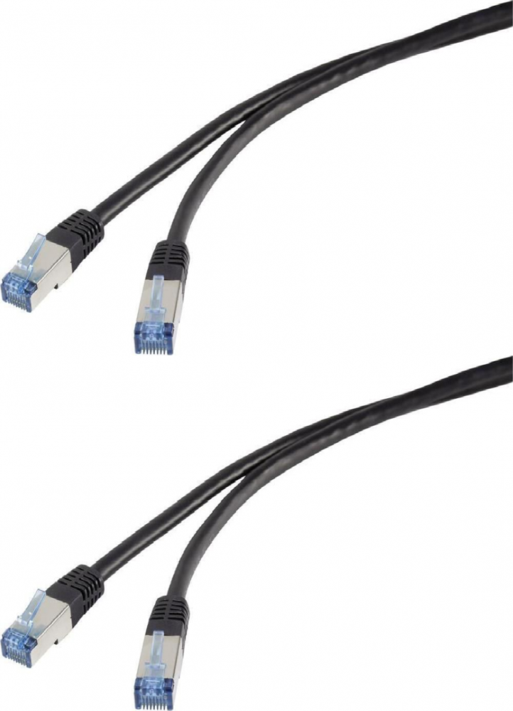 2x Kabel internetowy/patchcord LogiLink CAT.6A S/FTP PVC + PE, 15 m, czarny