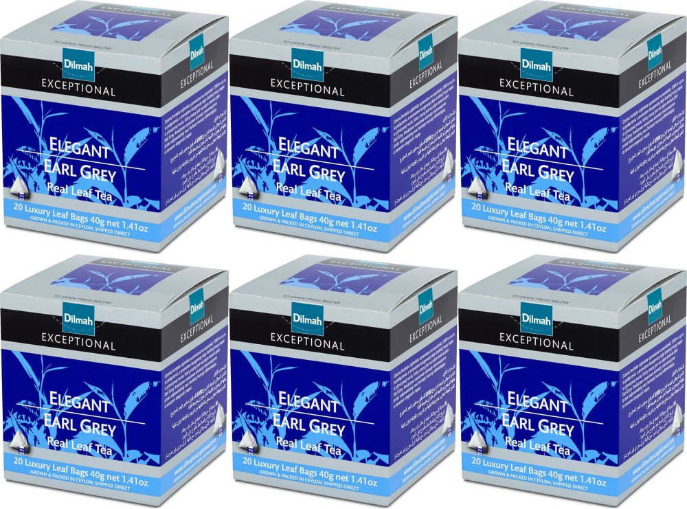 6x Herbata czarna Dilmah Elegant Earl Grey Exceptional 20sztuk x 2g
