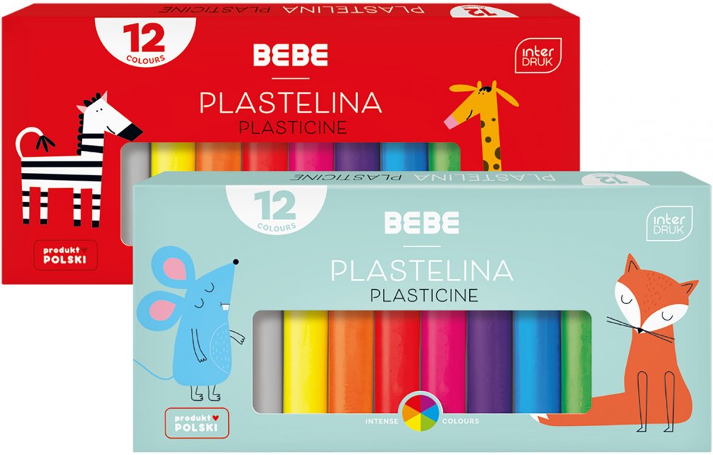 Plastelina BEBE Kids, 12 kolorów