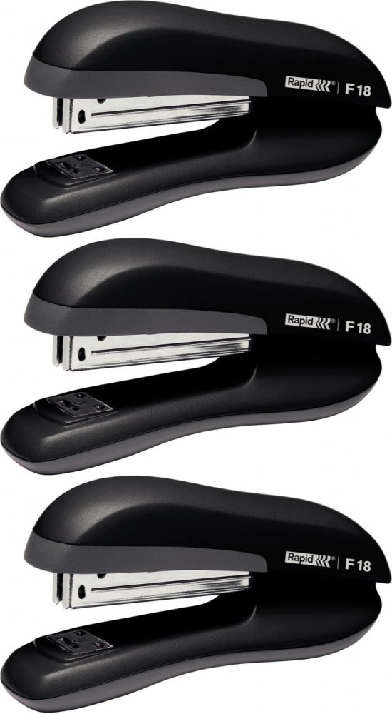 3x Zszywacz Rapid F18, do 30 kartek, czarny