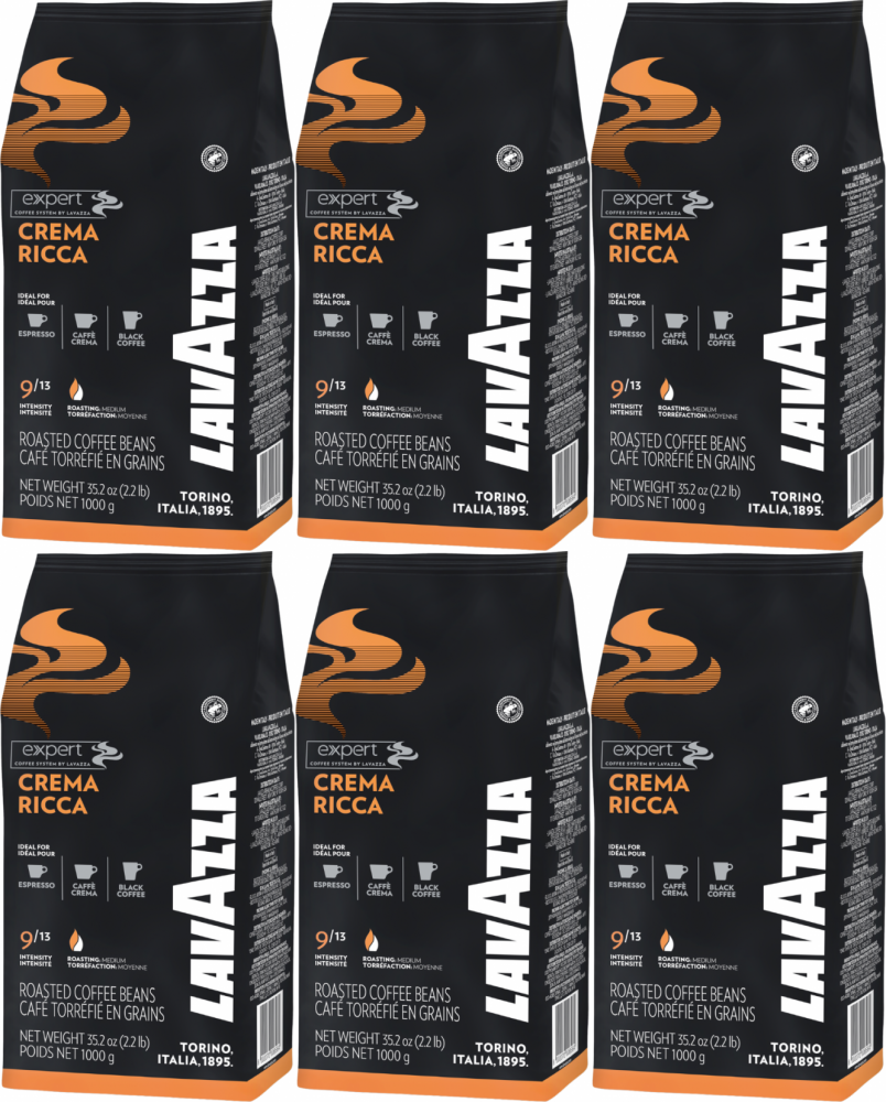 6x Kawa ziarnista Lavazza Expert Crema Ricca, 1kg