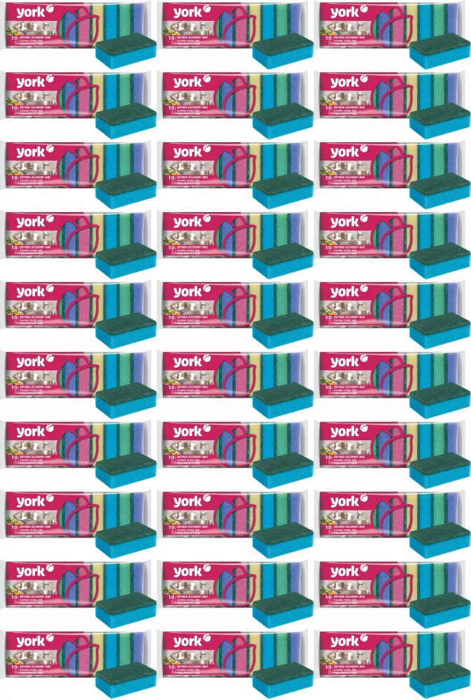 30x Zmywak kuchenny Midi York Prestige, 8x5x2.5cm, 10 sztuk, mix kolorów