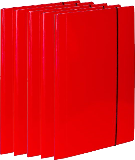 5x Teczka kartonowa z gumką VauPe Soft, A4, 450g/m2, 20mm, czerwony