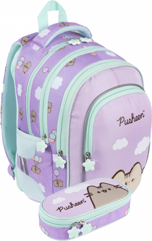 Zestaw: Plecak + piórnik saszetka Pusheen Violet