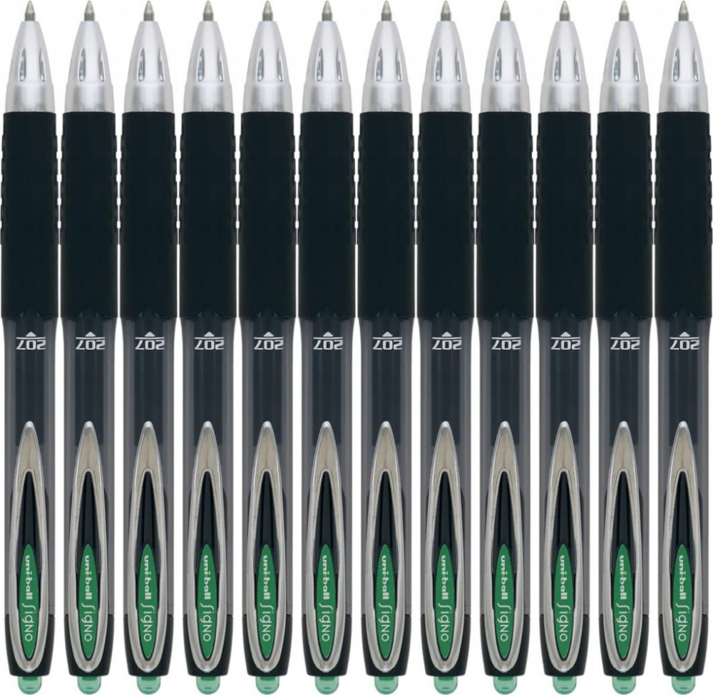 12x Długopis żelowy Uni, Uni-ball Signo UMN-207, 0.7mm, zielony